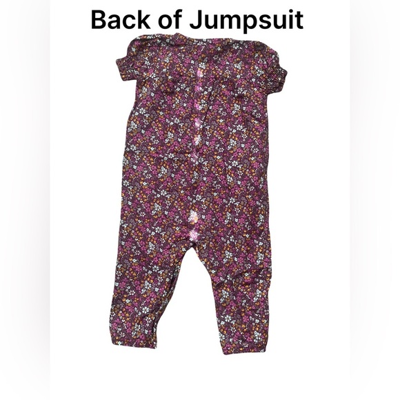 Penelope Mack 12M girl Floral Jumpsuit with headband. Color: purple. - Picture 3 of 6